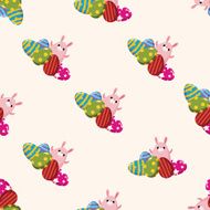 easter rabbit cartoon seamless pattern background N14
