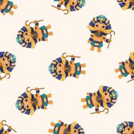 pharaoh cartoon seamless pattern background N8