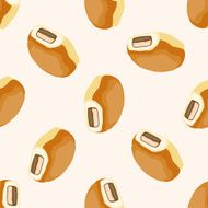 bread cartoon seamless pattern background N16