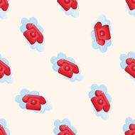 telephone icon cartoon seamless pattern background