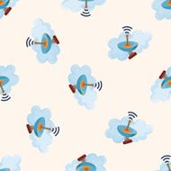 wireless icon cartoon seamless pattern background