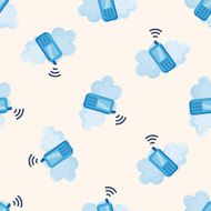 cellphone cartoon seamless pattern background