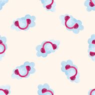 computer icon music cartoon seamless pattern background