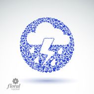 Thunder and lightning vector meteorology pictogram Weather