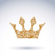 Flower-patterned vector crown art royal symbol King coronet