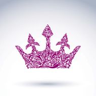 Flower-patterned vector crown art royal symbol King coronet N2