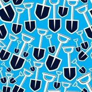 Seamless pattern with garden tools simple shovels Continual