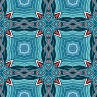Seamless kaleidoscopic pattern in blue and red 2