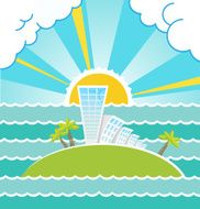 Summer sea landscape Vector