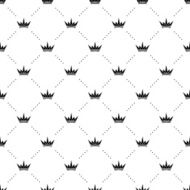 Seamless vector black pattern with king crowns