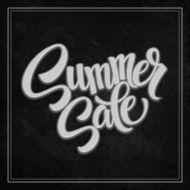 Summer sale The inscription on the blackboard with chalk