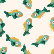 fish cartoon seamless pattern background