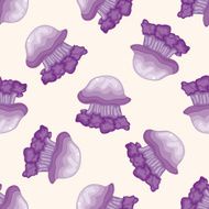 jellyfish cartoon seamless pattern background