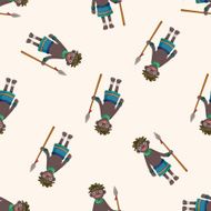Aborigines cartoon seamless pattern background