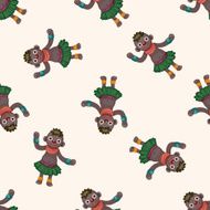 Aborigines cartoon seamless pattern background N2