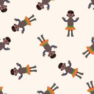 Aborigines cartoon seamless pattern background N4