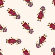 Aborigines cartoon seamless pattern background N5