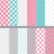 Polka Dot seamless pattern set - Illustration