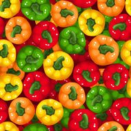 Vector seamless background with bell peppers