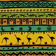 Ethnic colorful ornamental pattern with animals