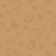 Monochrome pattern with almonds