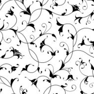floral oriental black isolated seamless background N3