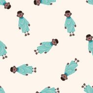 Aborigines cartoon seamless pattern background N6