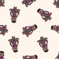 Aborigines cartoon seamless pattern background N8