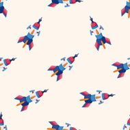 spaceship cartoon seamless pattern background N22