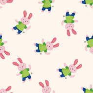 animal dancing cartoon seamless pattern background