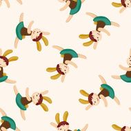 animal dancing cartoon seamless pattern background N3