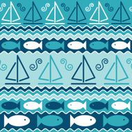 Sailboats and Fish Pattern