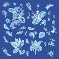 Set of Blue Ethnic Design Elements