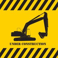 Excavator Work Under Construction Vector Illustration N2