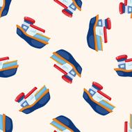 Transportation boat cartoon seamless pattern background N6