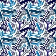 3d nails vector seamless pattern Carpentry theme components