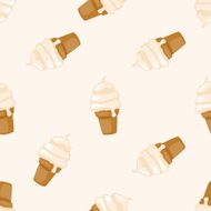 ice cream cartoon seamless pattern background