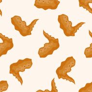 Fried foods theme chicken cartoon seamless pattern background N3