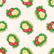 salad cartoon seamless pattern background