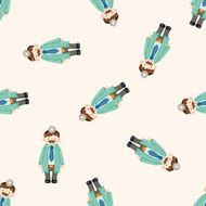 people theme doctor cartoon seamless pattern background N2