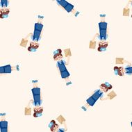 nurse cartoon seamless pattern background N4