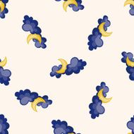 weather moon cartoon seamless pattern background