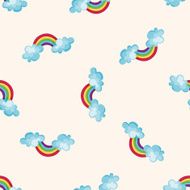 weather rainbow cartoon seamless pattern background