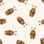 pastor and nun cartoon seamless pattern background N9