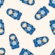 pastor and nun cartoon seamless pattern background N12