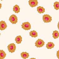 cookie cartoon seamless pattern background