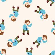 Office workers cartoon seamless pattern background N11