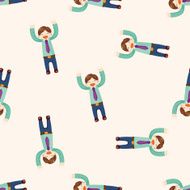 Office workers cartoon seamless pattern background N12