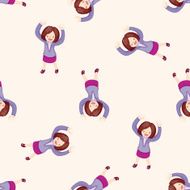Office workers cartoon seamless pattern background N14