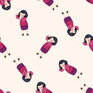 Office workers cartoon seamless pattern background N15